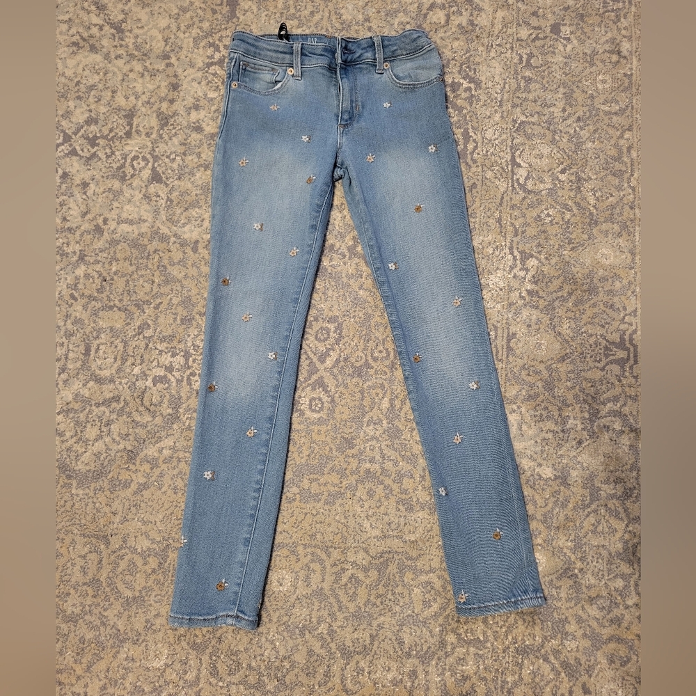 Embellished Light Blue Jeans For Girls